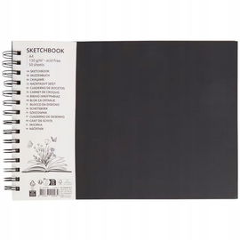 Poziomy Szkicownik A4 blok w twardej oprawie na spirali 50 arkuszy 130g/m2