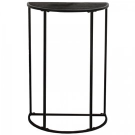 STOLIK METALOWY PRZYŚCIENNY BLAT OZDOBNY na kwiaty wazon 38x24x58 cm CZARNY
