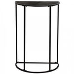 STOLIK METALOWY PRZYŚCIENNY BLAT OZDOBNY na kwiaty wazon 38x24x58 cm CZARNY