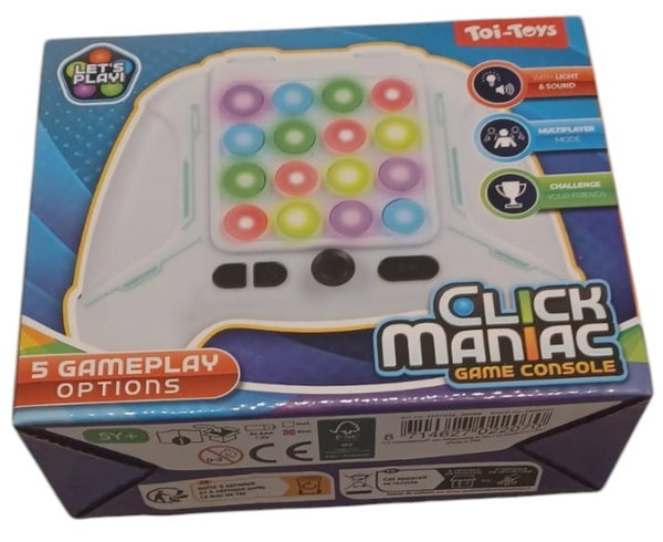 CLICK MANIAC SUPER GRA POPRAWIA PAMIĘĆ REFLEKS SUPER ZABAWA BIAŁA TOI-TOYS