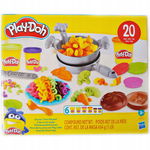Play-Doh Fun Factory Kreatywny Zestaw Obiadowy 6 Tub i 14 Akcesoriami F8119