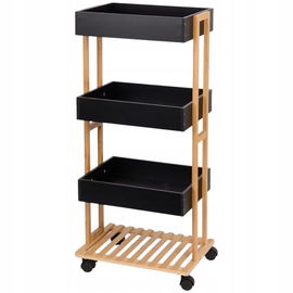 Wózek platforma na kółkach bambus 4 poziomowy kuchnia salon łazienka 88 cm