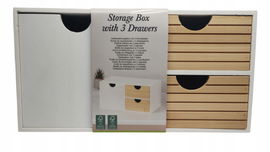 Komoda szafeczka szafka z trzema szufladami na biżuterie bambus sypialnia