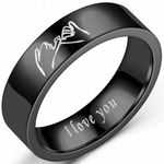 Czarny Pierścień I Love You Dla Pary Black Ring