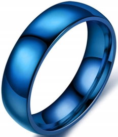Niebieski Pierścionek Stal Szlachetna Blue Ring