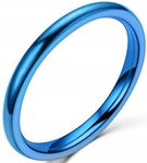 Niebieski Pierścionek Stal Szlachetna Blue Ring