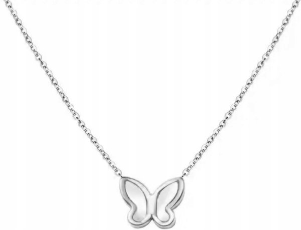 Srebrny Naszyjnik Motyl Butterfly Stal Szlachetna
