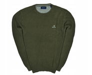 GANT Bawełniany Sweter Męski Khahki Crewneck S