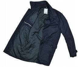 J.LINDENBERG Granatowy Lekko Ocieplany Płaszcz Męski M