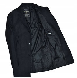 S.OLIVER Ciemnoszary w Kratkę Wełniany z Dodatkiem Kaszmiru Płaszcz 52