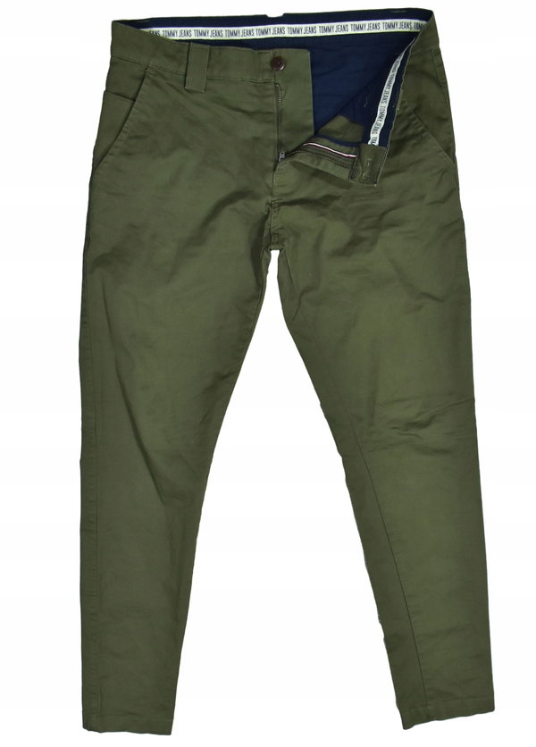 TOMMY HILFIGER Zielone Spodnie Męskie Chinosy W32 L34