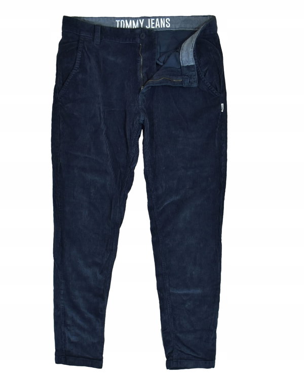 TOMMY HILFIGER Tapered Szare Spodnie Męskie Sztruksowe Chinosy W33 L34