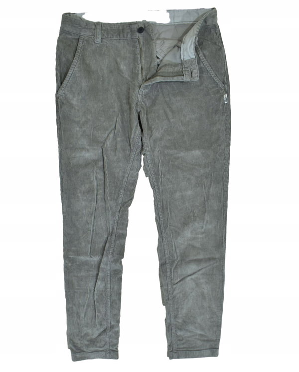 TOMMY HILFIGER Tapered Szare Spodnie Męskie Sztruksowe Chinosy W33 L34