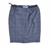 MAXMARA Szara Wełniana Spódnica w Kratkę / 36