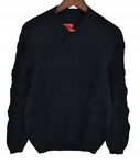 HUGO BOSS Gruby Czarny Wełniany Sweter Męski S