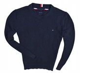 TOMMY HILFIGER Szary Logowany Sweter Męski / L