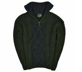 PARFORCE Wełniany Męski Sweter Myśliwski Half Zip L