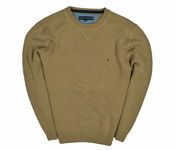 TOMMY HILFIGER Gruby Bawełniany Sweter Pullover Crewneck L