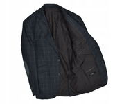 CARL GROSS Szara Marynarka w Kratkę z Wełny Guabello Wool Cashmere 50
