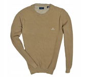 GANT Beżowy Bawełniany Sweter Męski Crewneck XL