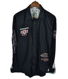 CAMP DAVID Logowana Czarna Koszula Męska L