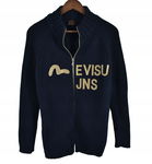 EVISU OG Wełniany Rozpinany Sweter Męski Full Zip Vintage L