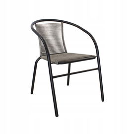 Krzesło BALKONOWE ogrodowe metalowe SZARE czarne na taras BALKON wygodne