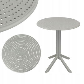 Stolik OKRĄGŁY ogrodowy kawowy stół 60 cm na MAŁY balkon taras SZARY trwały