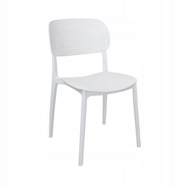 Białe krzesło OGRÓD Kuchnia Jadalnia SZTAPLOWANE Nowoczesne AŻUROWE Lekkie