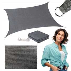 Żagiel przeciwsłoneczny OGRODOWY 3x2 SZARY OSŁONA taras balkon zacieniacz