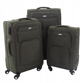 ZESTAW walizek bagaż podróżny walizka na kółkach KOMPLET 3 szt. ZIELONY