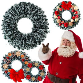 Wianek baza STROIK zielony podkład choinka 48 cm do stroików OŚNIEŻONY duży