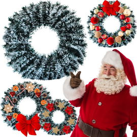 Wianek baza STROIK zielony podkład choinka 38 cm do stroików midi OŚNIEŻONY