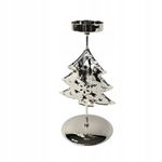Świecznik świąteczny wysoki CHOINKA tealight SREBRNY metalowy dekoracja