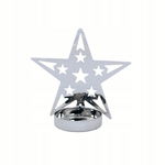 Świecznik świąteczny GWIAZDKA tealight SREBRNY metalowy dekoracja ozdoba