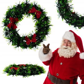 Wianek świąteczny STROIK zielony 25 cm baza do stroików święta KOKARDKI