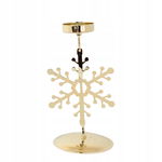 Świecznik świąteczny ŚNIEŻYNKA gwiazdka tealight ZŁOTY metalowy wysoki