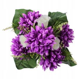 Sztuczne kwiaty na pomnik KOMPOZYCJA nagrobna WIĄZANKA chryzantemy róże