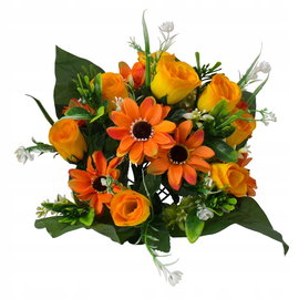 Sztuczne kwiaty na pomnik KOMPOZYCJA nagrobkowa WIĄZANKA róże gerbery ŁADNA