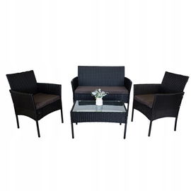 Zestaw mebli ogrodowych TECHNORATTAN komplet na taras 4 el. X005 czarny