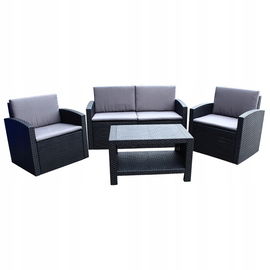 Zestaw mebli OGRODOWYCH rattan X007 czarny komplet tarasowy