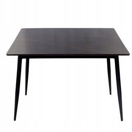 Stół prostokątny czarny blat marmur kamień do jadani loft 140x80 cm S102B
