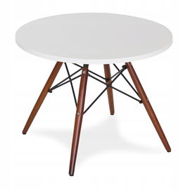 Stolik kawowy SKANDYNAWSKI do SALONU okrągły biały loft drewno S305 60x46cm