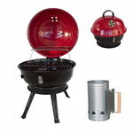 Grill okrągły, węglowy przenośny turystyczny + KOMIN ROZPALACZ GW0114