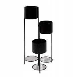 Kwietnik metalowy czarny na 3 - 6 doniczek stojący stojak na kwiaty PS-07