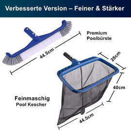 ZESTAW PRO DO CZYSZCZENIA BASENU PODBIERAK SIATKA DO USUWANIA ŚMIECI Z WODY A009