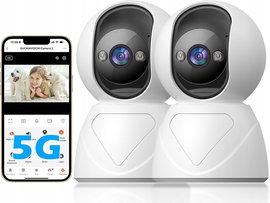ZESTAW 2X KAMERA MONITORING 3MP 5G WIFI 360 STOPNI NIANIA ZOOM
