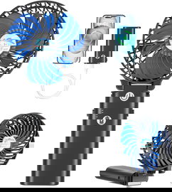 SKŁADANY WIATRACZEK RĘCZNY Z POWERBANKIEM IDEALNY NA SPACERY I LATO T123