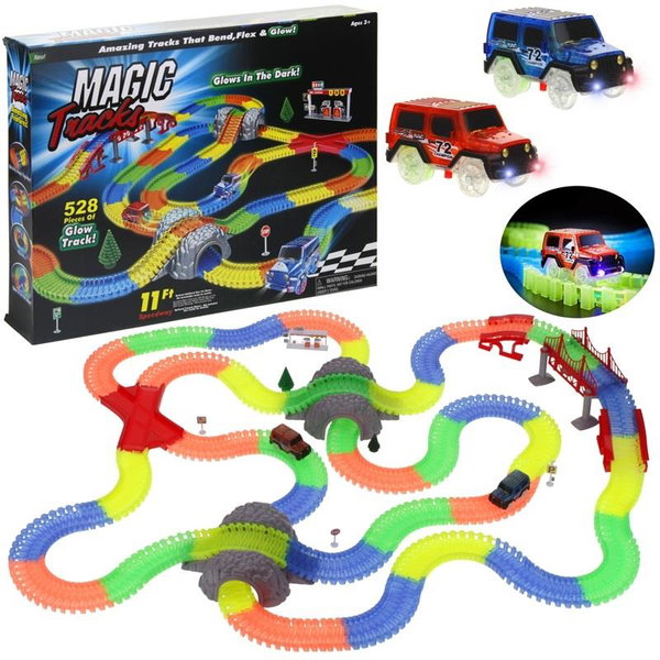 Tor Samochodowy Wyścigowy Świecący 528el Magic Track 2 Autka Akcesoria