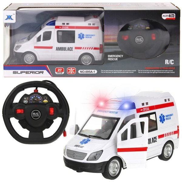 Ambulans Zdalnie Sterowany Karetka Pogotowia Auto Samochód Światło Dźwięk